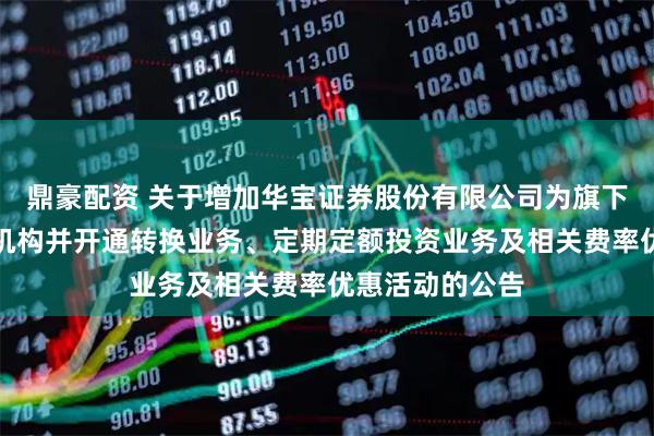 鼎豪配资 关于增加华宝证券股份有限公司为旗下部分基金代销机构并开通转换业务、定期定额投资业务及相关费率优惠活动的公告